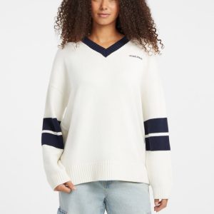 Wool-Blend Embroidered Sweater - White