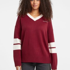 Wool-Blend Embroidered Sweater - Red
