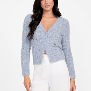Eco Bea Open-Stitch Cardigan - Blue