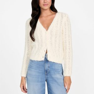 Eco Bea Open-Stitch Cardigan - Off-white