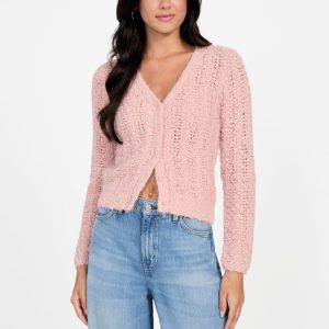 Eco Bea Open-Stitch Cardigan - Pink