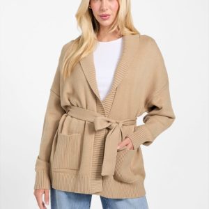 Eco Belted Cardigan - Beige