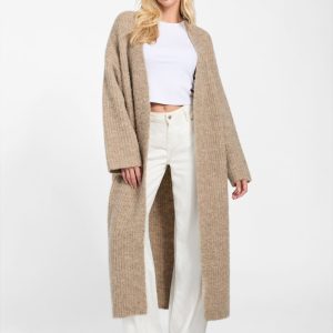 Eco Beniko Longline Cardigan - Beige