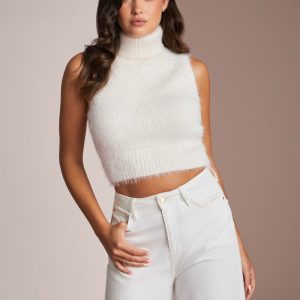 Mei Turtleneck Sweater Tank - Off-white