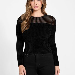 Rowena Chenille Sweater - Black