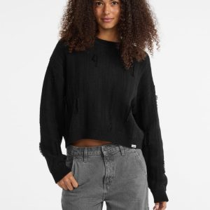 GUESS Originals Eco Distressed Sweater - Black