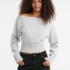 GUESS Originals Eco Off-Shoulder Sweater - Grey