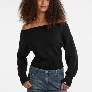 GUESS Originals Eco Off-Shoulder Sweater - Black