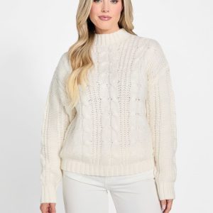 Eco Nathalie Cable-Knit Sweater - White