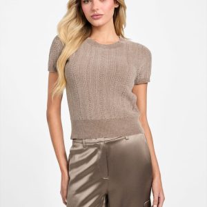 Eco Marcie Chenille Sweater Top - Beige