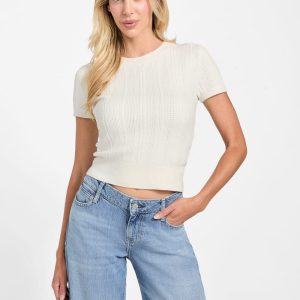 Eco Marcie Chenille Sweater Top - Off-white