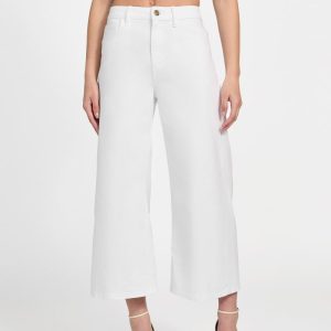 Eco Bellflower Cropped Wide Leg Jeans - White