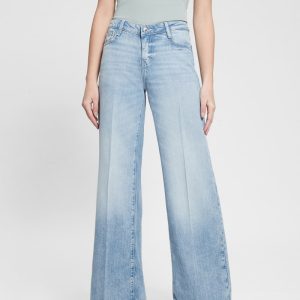 Eco Featherweight Mid-Rise Palazzo Jeans - Blue