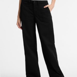 Utility Wide-Leg Jeans - Black