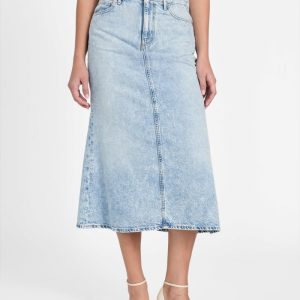 Eco Thaiss Denim Midi Skirt - Blue