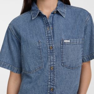 Boxy Denim Shirt - Blue