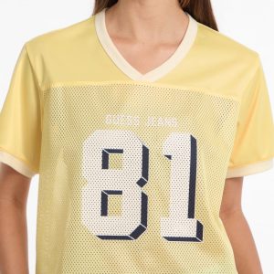 81 Varsity Boxy Crop Tee - Yellow