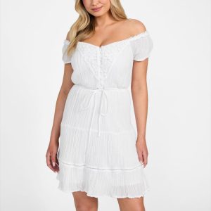 Eco Ciel Gauze Dress - White