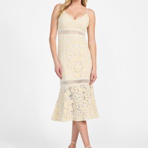 Clarise Lace Dress - Yellow