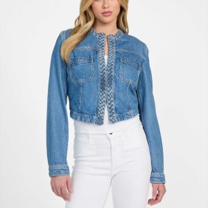 Eco Featherweight Juliana Braided Denim Jacket - Blue