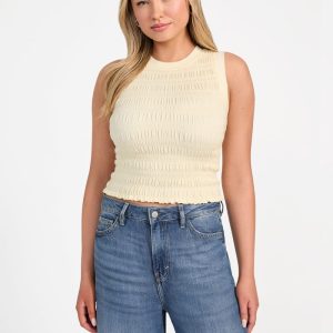 Eco Claire Smocked Tank Top - Yellow