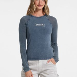 GUESS Originals Raglan Mesh Tee - Blue