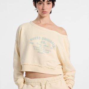GUESS Originals Eco Boat-Neck Sweatshirt - White
