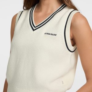 V-Neck Sweater Vest - White