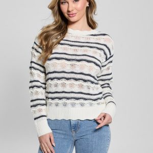 Valerie Striped Open-Knit Sweater - MultipleColors