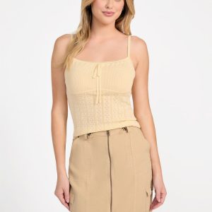 Reina Pointelle Sweater Cami - Beige
