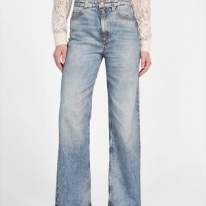 Eco Wide Leg Denim Jeans - Blue