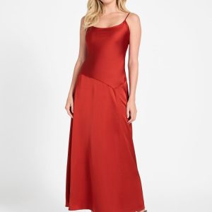 Jasmin Woven Maxi Dress - Red