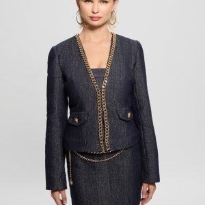 Chana Shimmer Denim Jacket - Blue