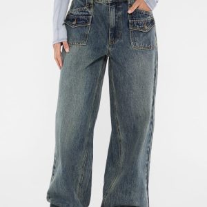 GUESS Originals Double Patch Pocket Wide Leg Jeans - Blue