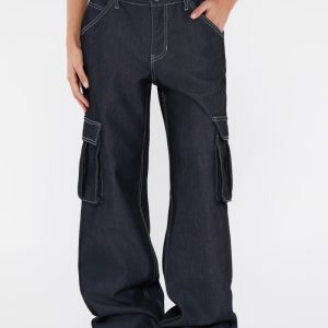 GUESS Originals Metallic Cargo Jeans - Blue