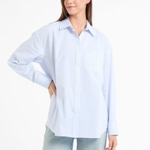 Striped Color-Block Shirt - Blue