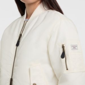 Satin Flight Jacket - White