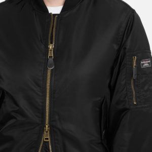 Satin Flight Jacket - Black