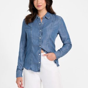 Classic Denim Western Shirt - Blue