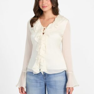 Sana Ruffle Top - White