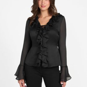 Sana Ruffle Top - Black