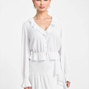 Shaelo Ruffled Top - White