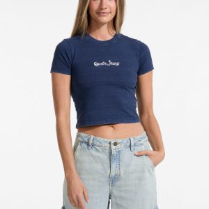 Indigo Logo Baby Tee - Blue