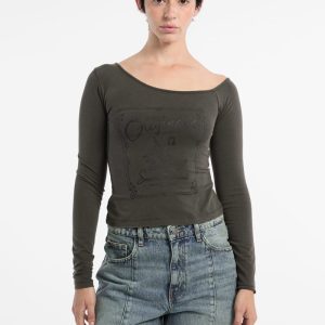 GUESS Originals Off-the-Shoulder Tee - Black