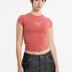 Eco GUESS Originals Vintage Wing Tee - Pink