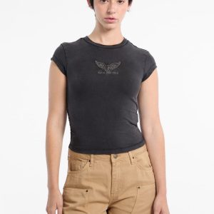 Eco GUESS Originals Vintage Wing Tee - Black