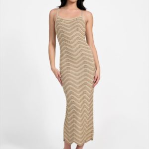 Eco Vera Chevron Dress - Neutral