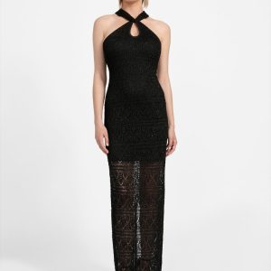Cynthia Keyhole Maxi Dress - Black