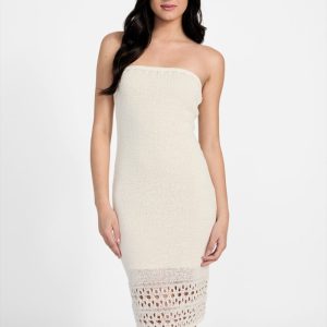 Leah Strapless Tube Dress - Off-white
