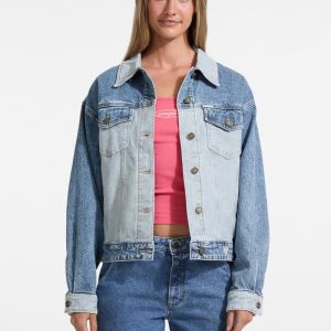 Oversized Denim Trucker Jacket - Blue